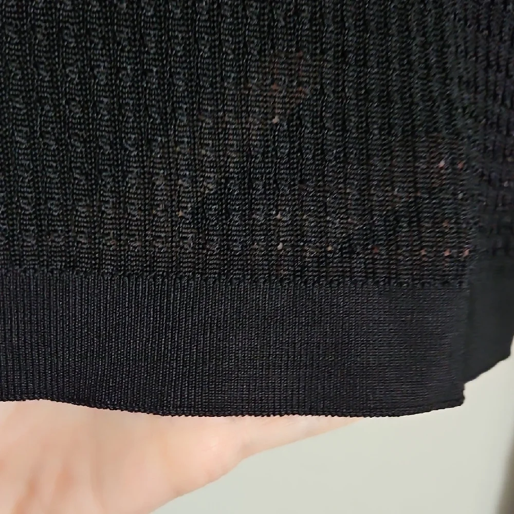 Free People H20 Black Mesh Crew Neck Pullover Medium